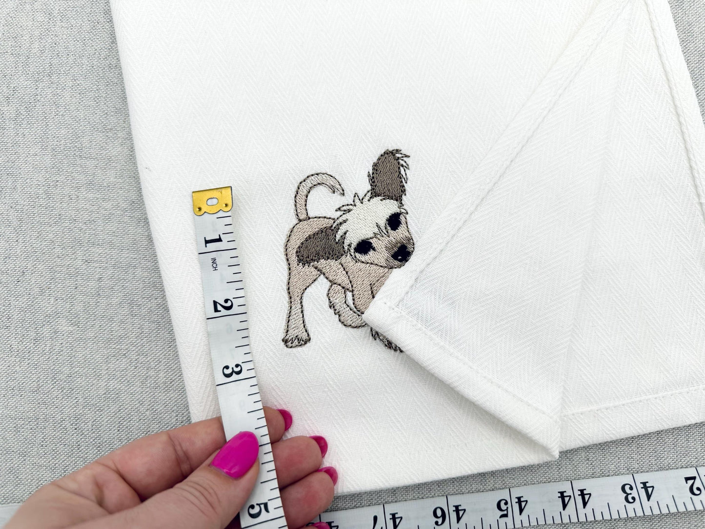 Playing Chinese Crested Puppy Dog Mama kitchen dish towel pet animal kids machine embroidery designs ITH
