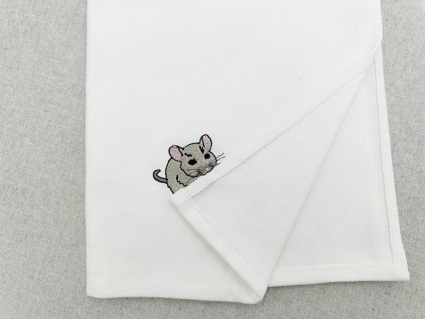 Playing Little Baby Mouse Pup Animal Thief kitchen dish towel kids funny machine embroidery designs ITH
