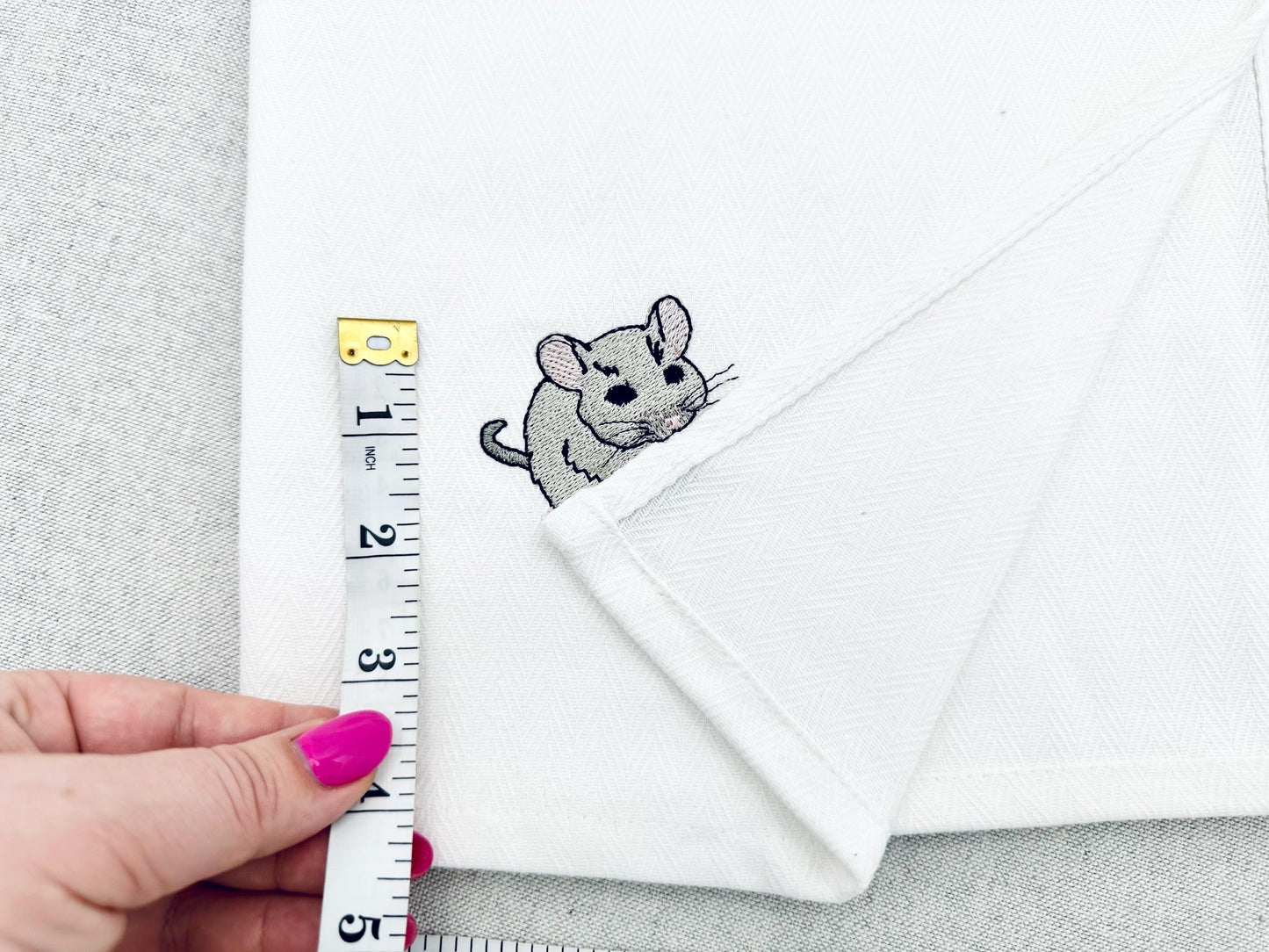 Playing Little Baby Mouse Pup Animal Thief kitchen dish towel kids funny machine embroidery designs ITH