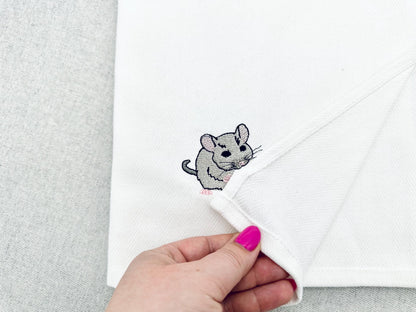 Playing Little Baby Mouse Pup Animal Thief kitchen dish towel kids funny machine embroidery designs ITH