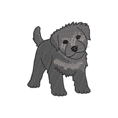 Playing Bouvier des Flandres Puppy Dog Mama kitchen dish towel pet animal machine embroidery designs ITH