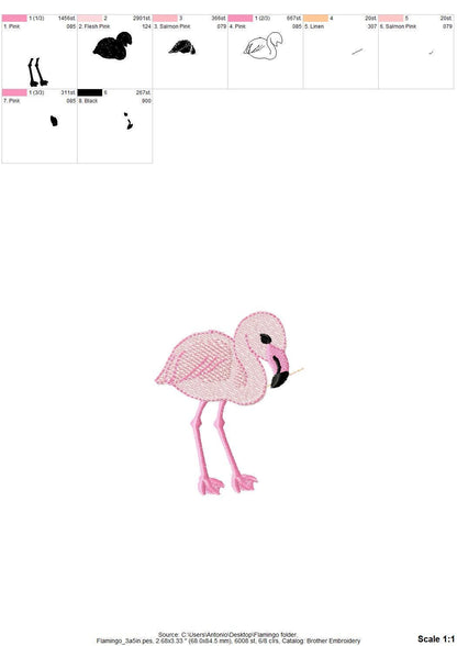 Playing Little Baby Flamingo bird kitchen dish towel animal Thief kids machine embroidery designs ITH