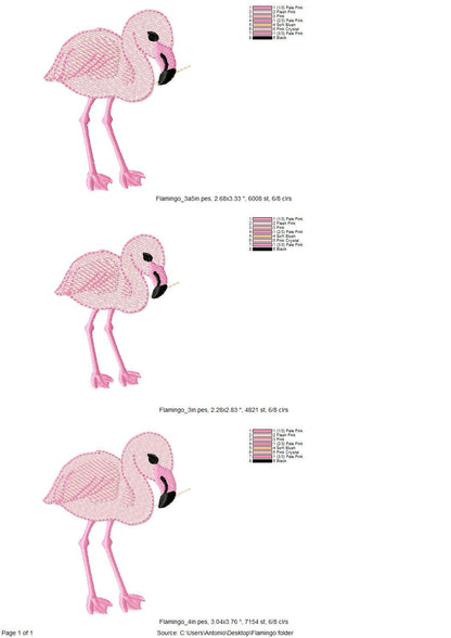 Playing Little Baby Flamingo bird kitchen dish towel animal Thief kids machine embroidery designs ITH