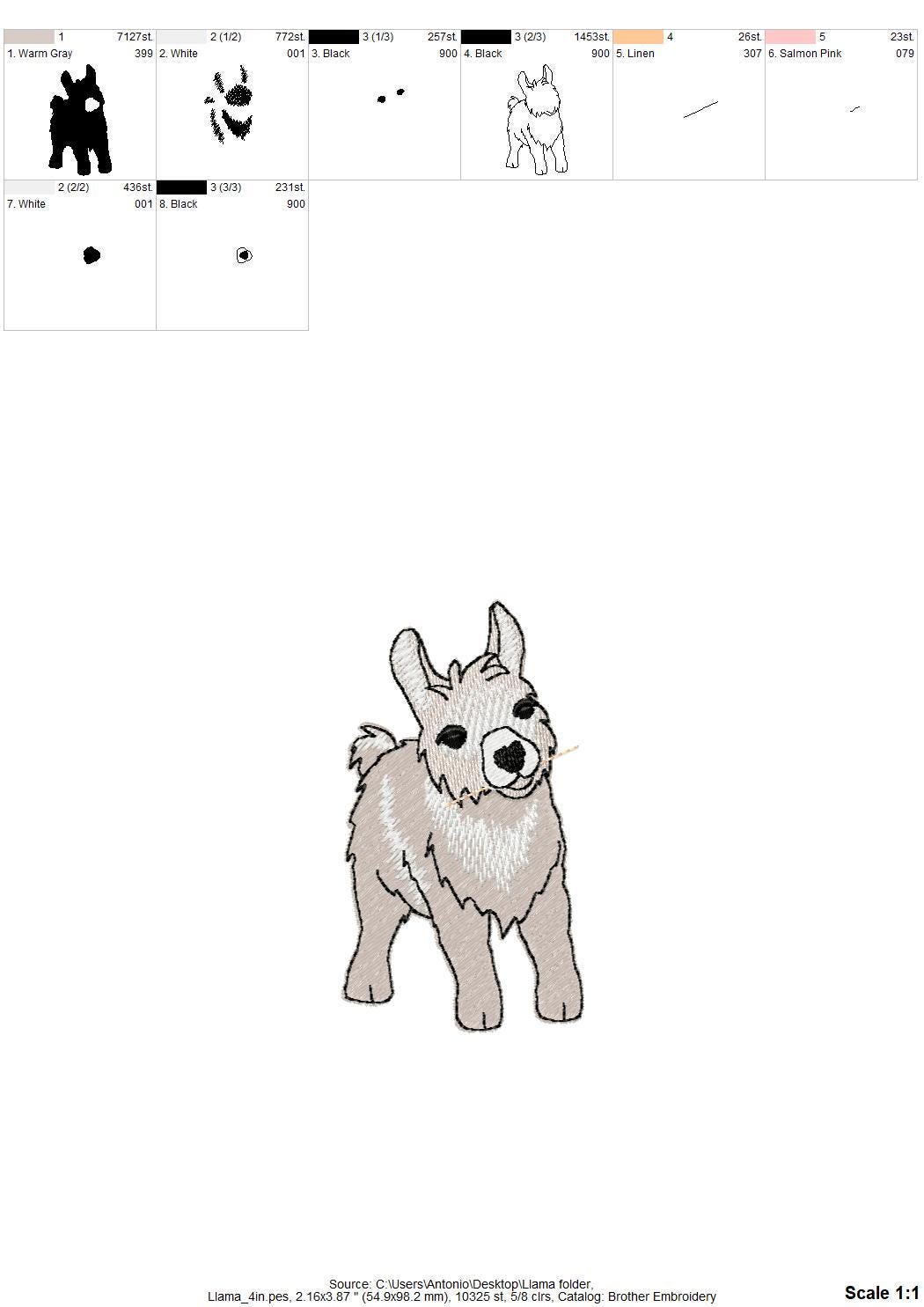 Playing Baby Llama Cria Alpaca kitchen dish towel Farm animal Thief kids machine embroidery designs ITH