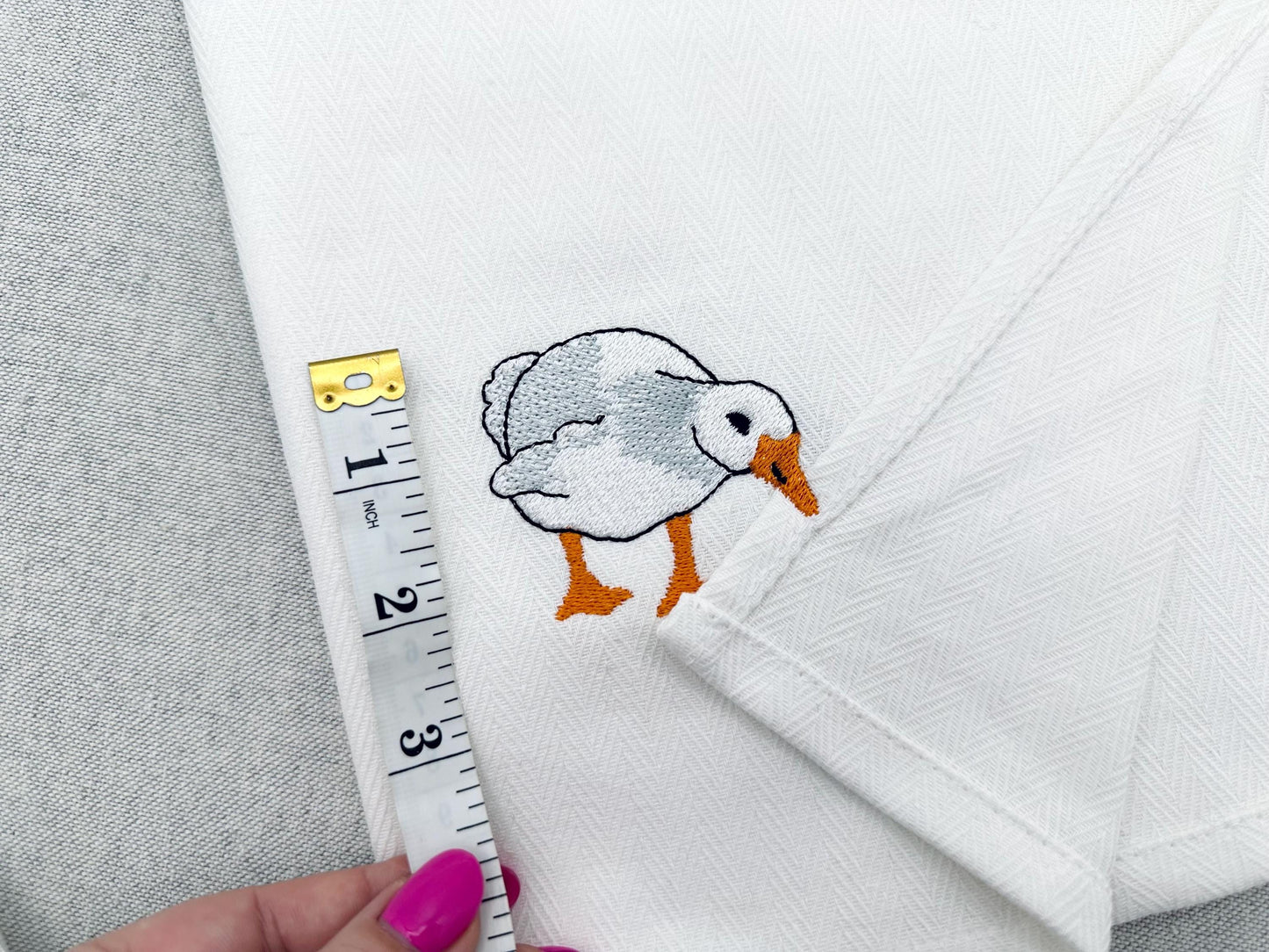 Playing Silly Goose Gosling Farm bird kitchen dish towel animal Thief kids machine embroidery designs ITH