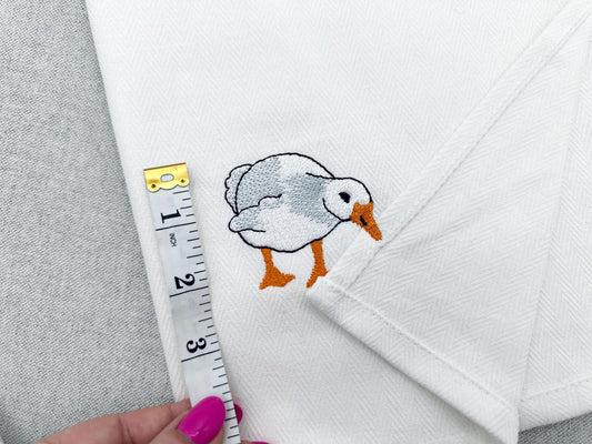 Playing Silly Goose Gosling Farm bird kitchen dish towel animal Thief kids machine embroidery designs ITH