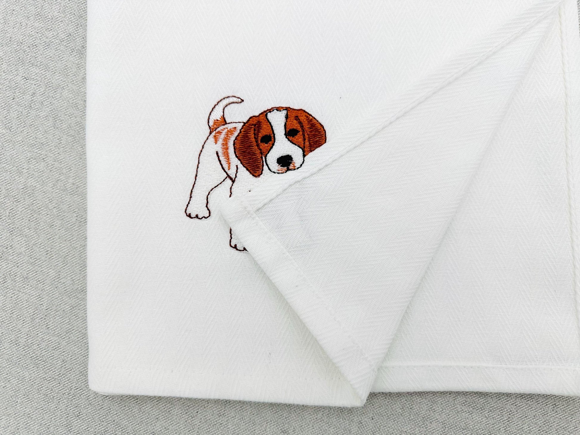 Playing Brittany Spaniel Puppy Dog Mama kitchen dish towel pet animal kids machine embroidery designs ITH