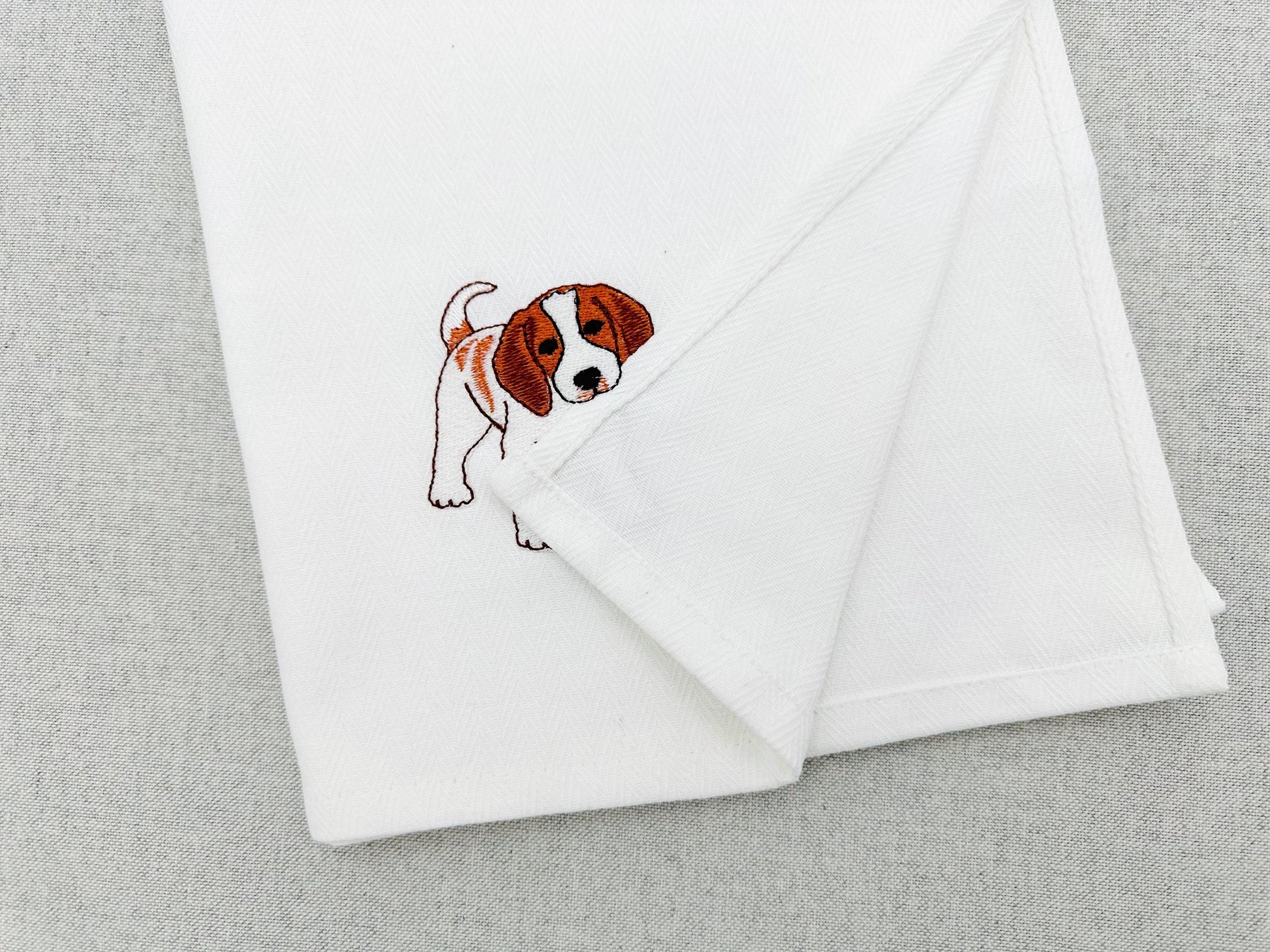 Playing Brittany Spaniel Puppy Dog Mama kitchen dish towel pet animal kids machine embroidery designs ITH