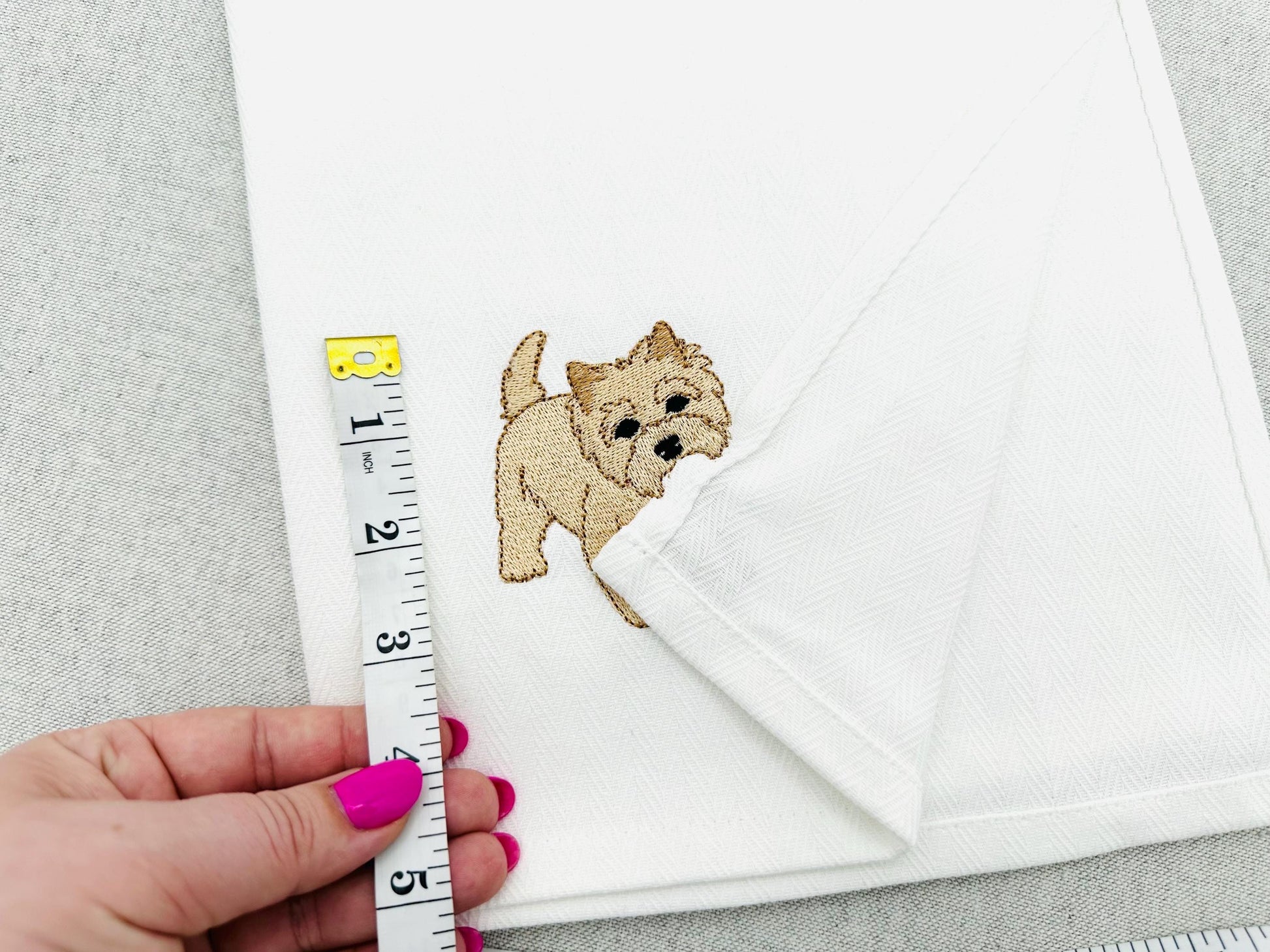 Playing Cairn Terrier Puppy Dog Mama kitchen dish towel pet animal kids machine embroidery designs ITH