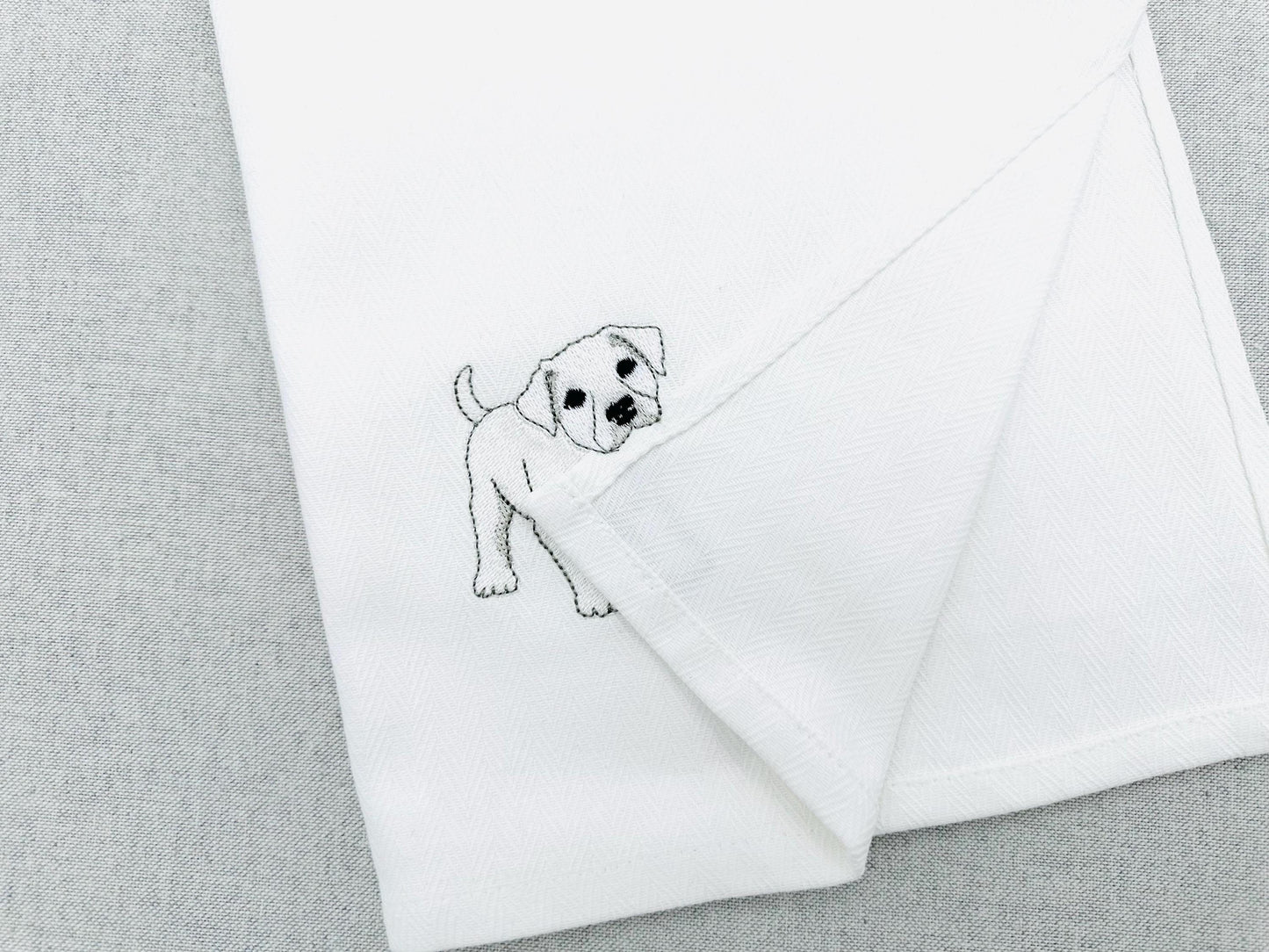 Playing Dogo Argentino Puppy Dog Mama kitchen dish towel pet animal kids machine embroidery designs ITH