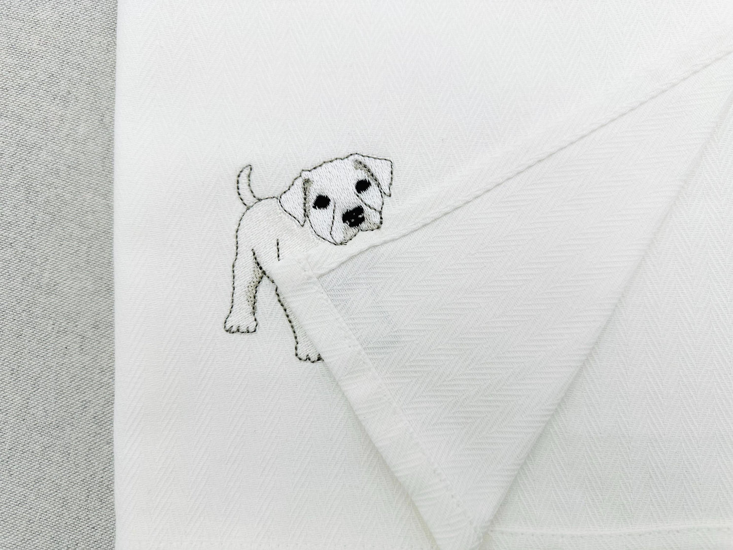 Playing Dogo Argentino Puppy Dog Mama kitchen dish towel pet animal kids machine embroidery designs ITH