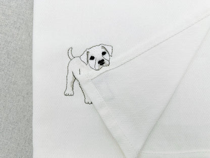 Playing Dogo Argentino Puppy Dog Mama kitchen dish towel pet animal kids machine embroidery designs ITH