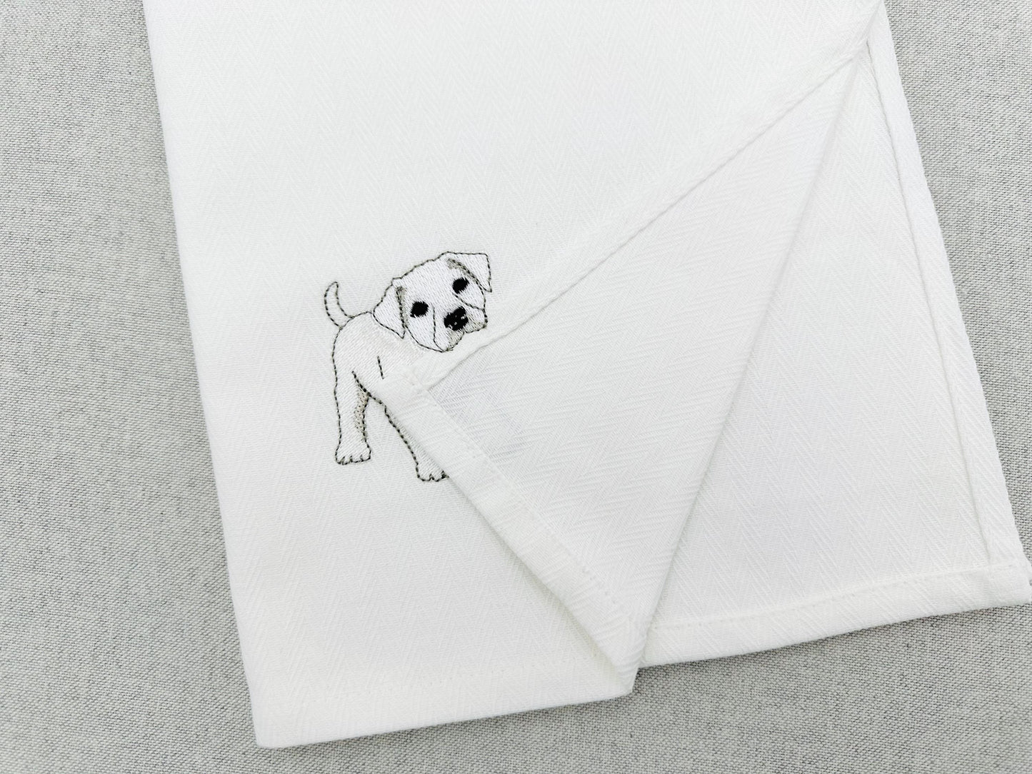 Playing Dogo Argentino Puppy Dog Mama kitchen dish towel pet animal kids machine embroidery designs ITH