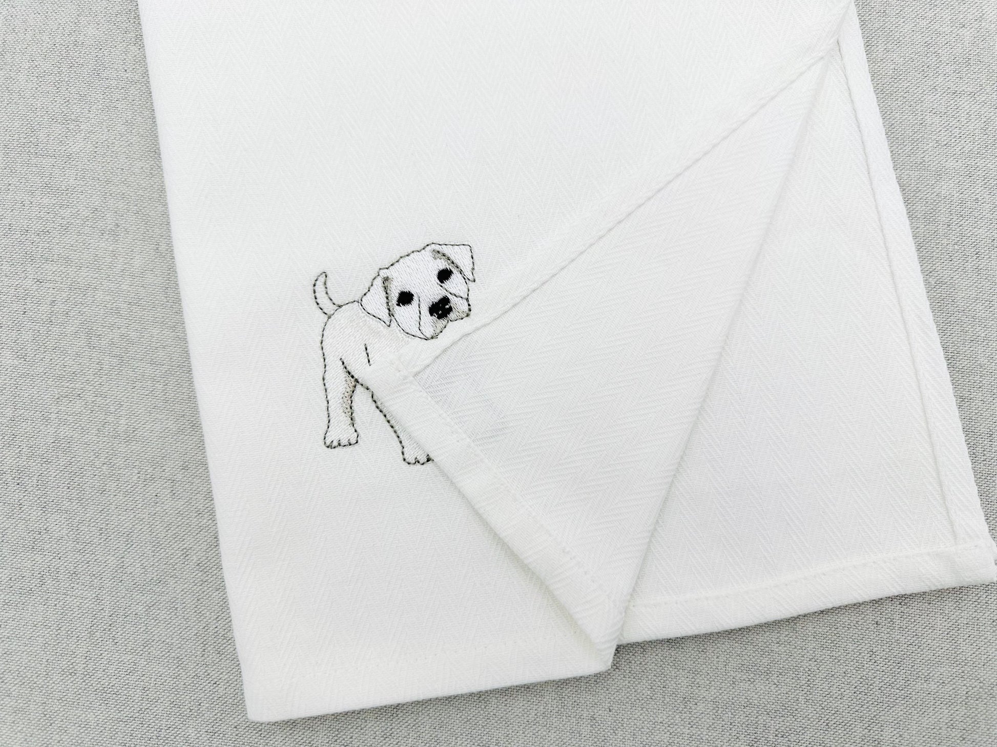 Playing Dogo Argentino Puppy Dog Mama kitchen dish towel pet animal kids machine embroidery designs ITH