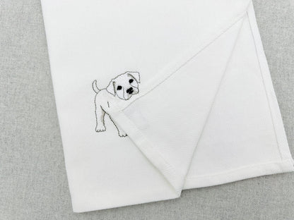 Playing Dogo Argentino Puppy Dog Mama kitchen dish towel pet animal kids machine embroidery designs ITH