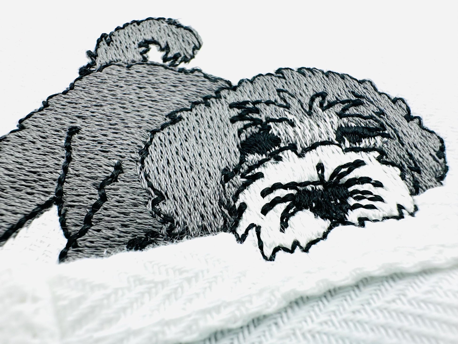 Playing Portuguese Water Dog Puppy Dog Mama kitchen dish towel pet animal machine embroidery designs ITH