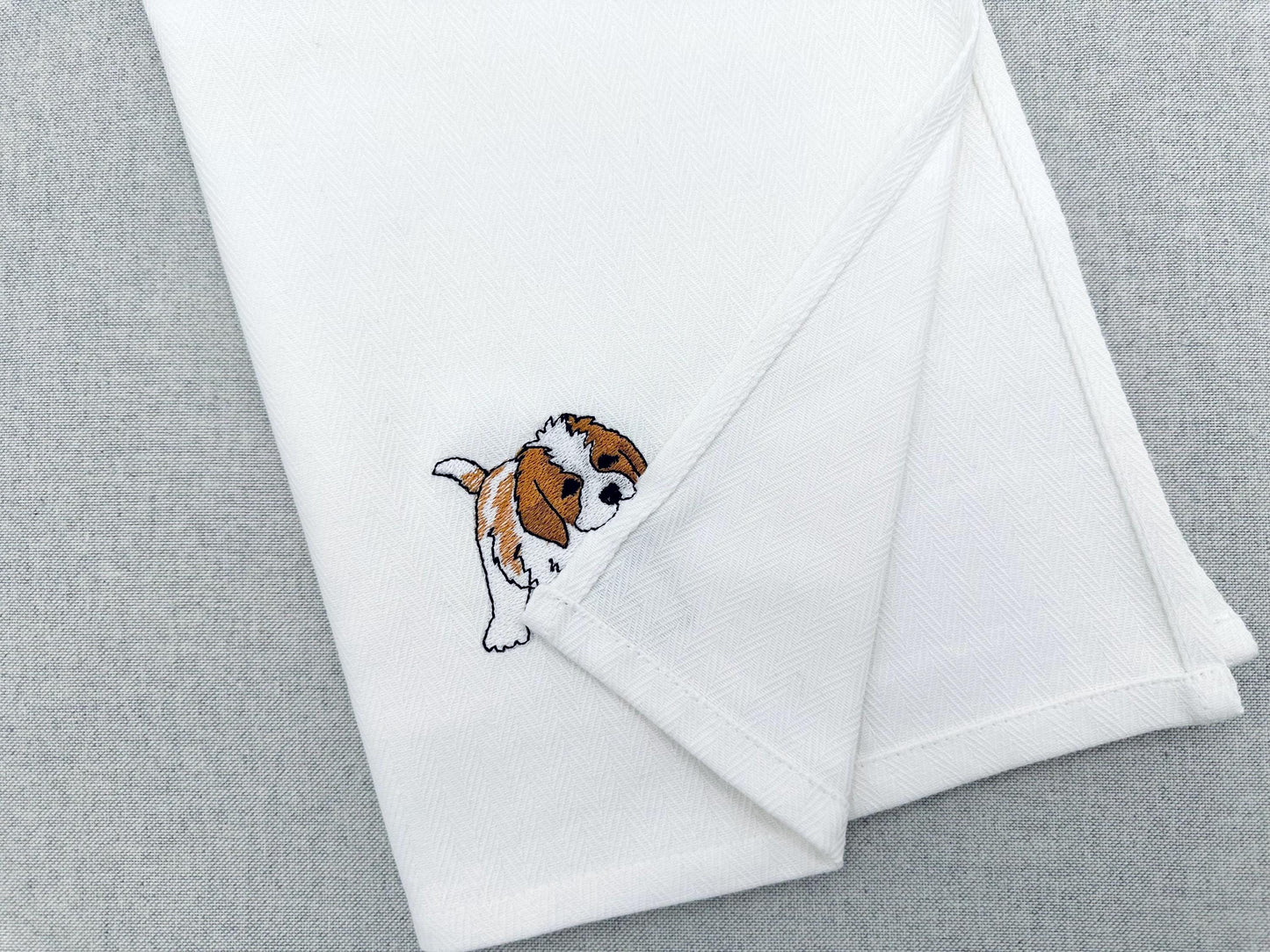 Playing Saint Bernard Puppy Dog Mama kitchen dish towel pet animal kids machine embroidery designs ITH