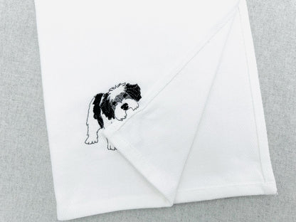 Playing Schapendoes Dutch Sheepdog Puppy Dog kitchen dish towel pet animal machine embroidery designs ITH