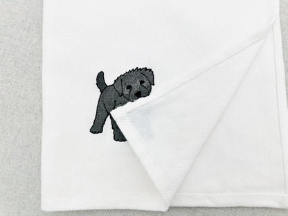 Playing Bouvier des Flandres Puppy Dog Mama kitchen dish towel pet animal machine embroidery designs ITH