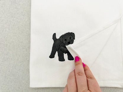 Playing Bouvier des Flandres Puppy Dog Mama kitchen dish towel pet animal machine embroidery designs ITH