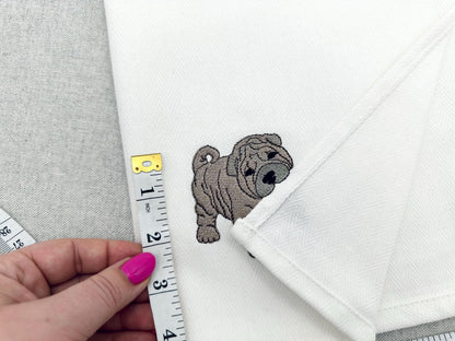 Playing Shar Pei Puppy Dog Mama kitchen dish towel pet animal Thief kids machine embroidery designs ITH