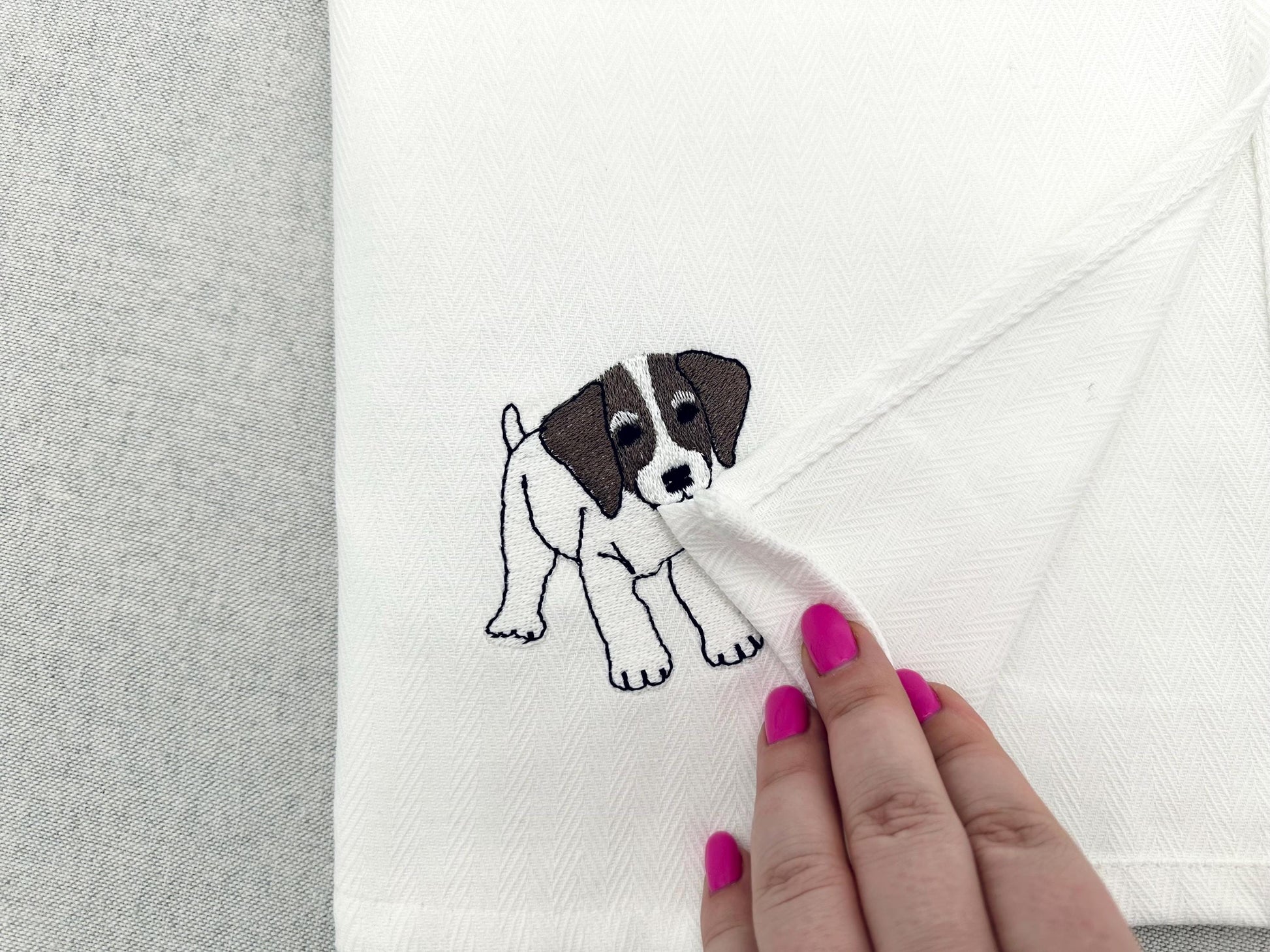 Playing German Shorthaired Pointer Puppy Dog Mama kitchen dish towel pet animal machine embroidery designs ITH