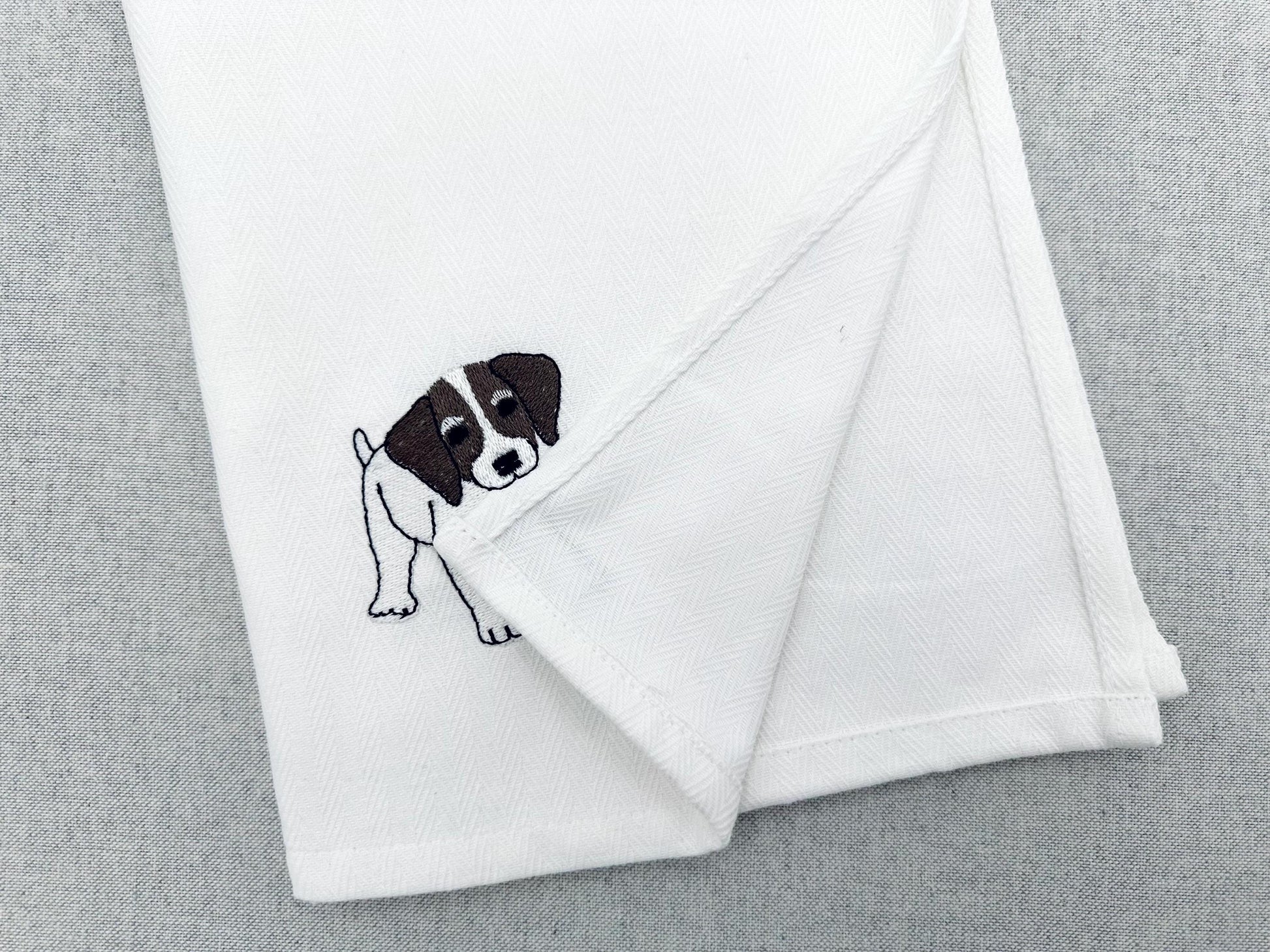 Playing German Shorthaired Pointer Puppy Dog Mama kitchen dish towel pet animal machine embroidery designs ITH