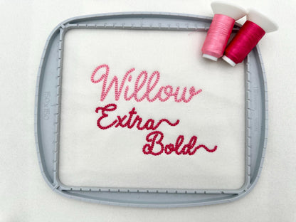 Tiny Chain FONT handwritten script alphabet letters and punctuation machine embroidery designs