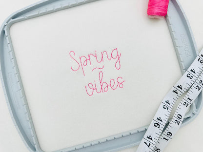 Handwritten script FONT Bean Stitch Line Alphabet machine embroidery designs