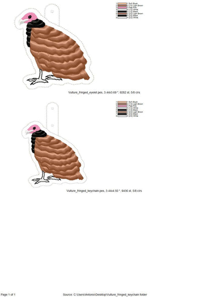 Fringed Turkey Vulture Keychain