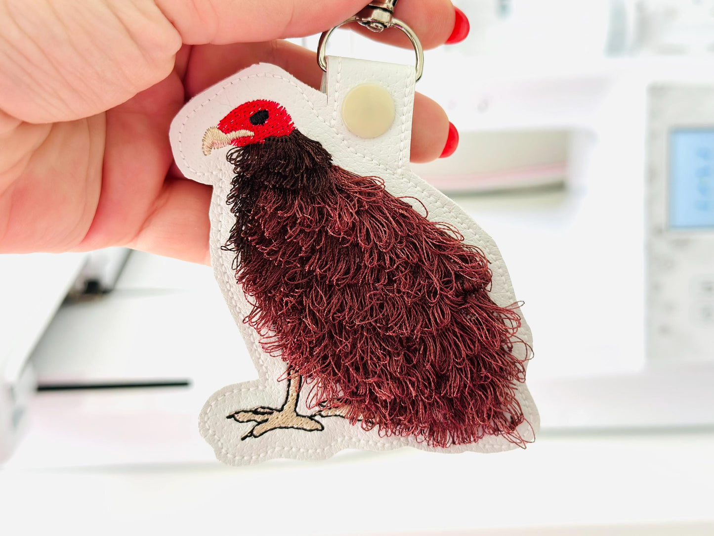 Fringed Turkey Vulture Keychain