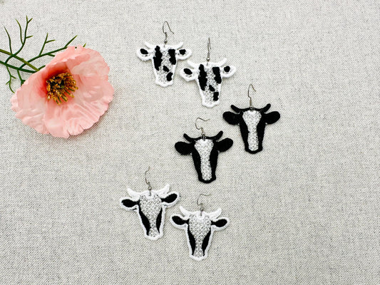 Cowgirl Cow Earrings Set