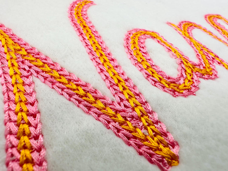 Double Chain stitch FONT Spun handwritten Alphabet Monogram machine embroidery designs
