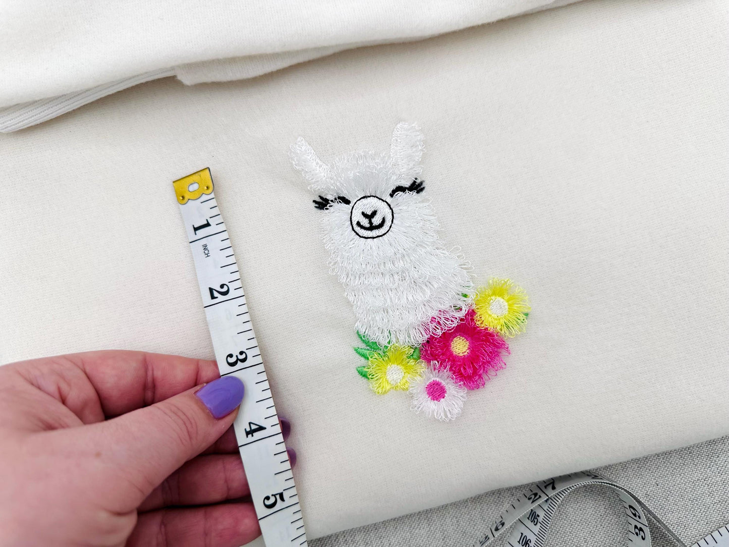 Fluffy Floral Llama Alpaca