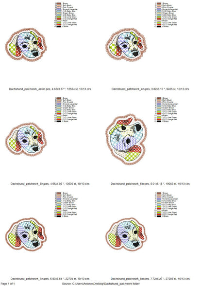 Dachshund Applique Patchwork