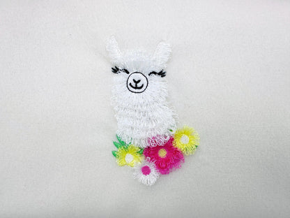 Fluffy Floral Llama Alpaca