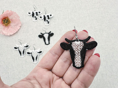 Cowgirl Cow Earrings Set