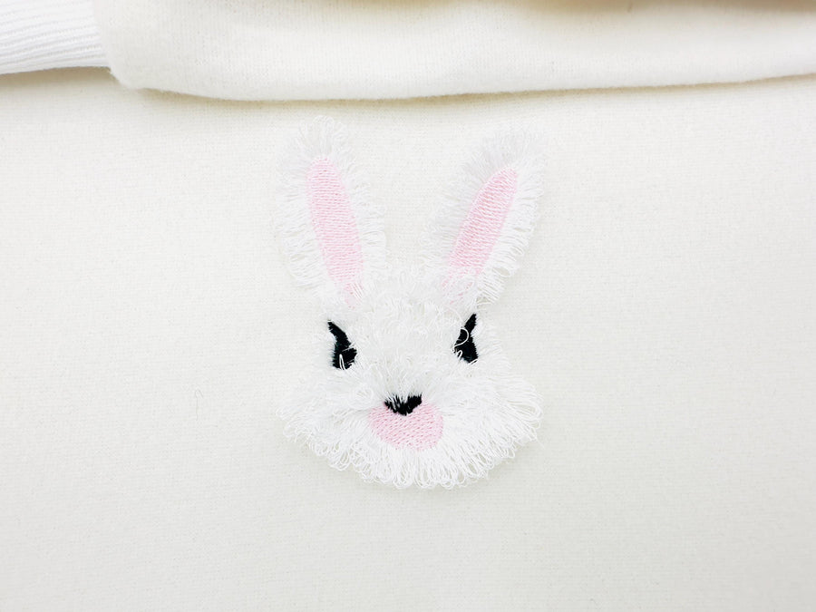 Fringed Fluffy Easter Bunny head fringe animal machine embroidery designs