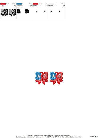 Patriotic Bow Earrings FSL