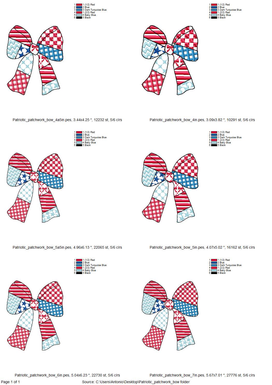 Patriotic Patchwork Bow