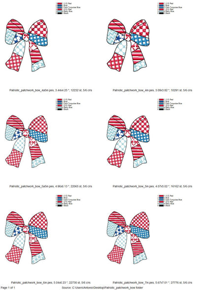 Patriotic Patchwork Bow
