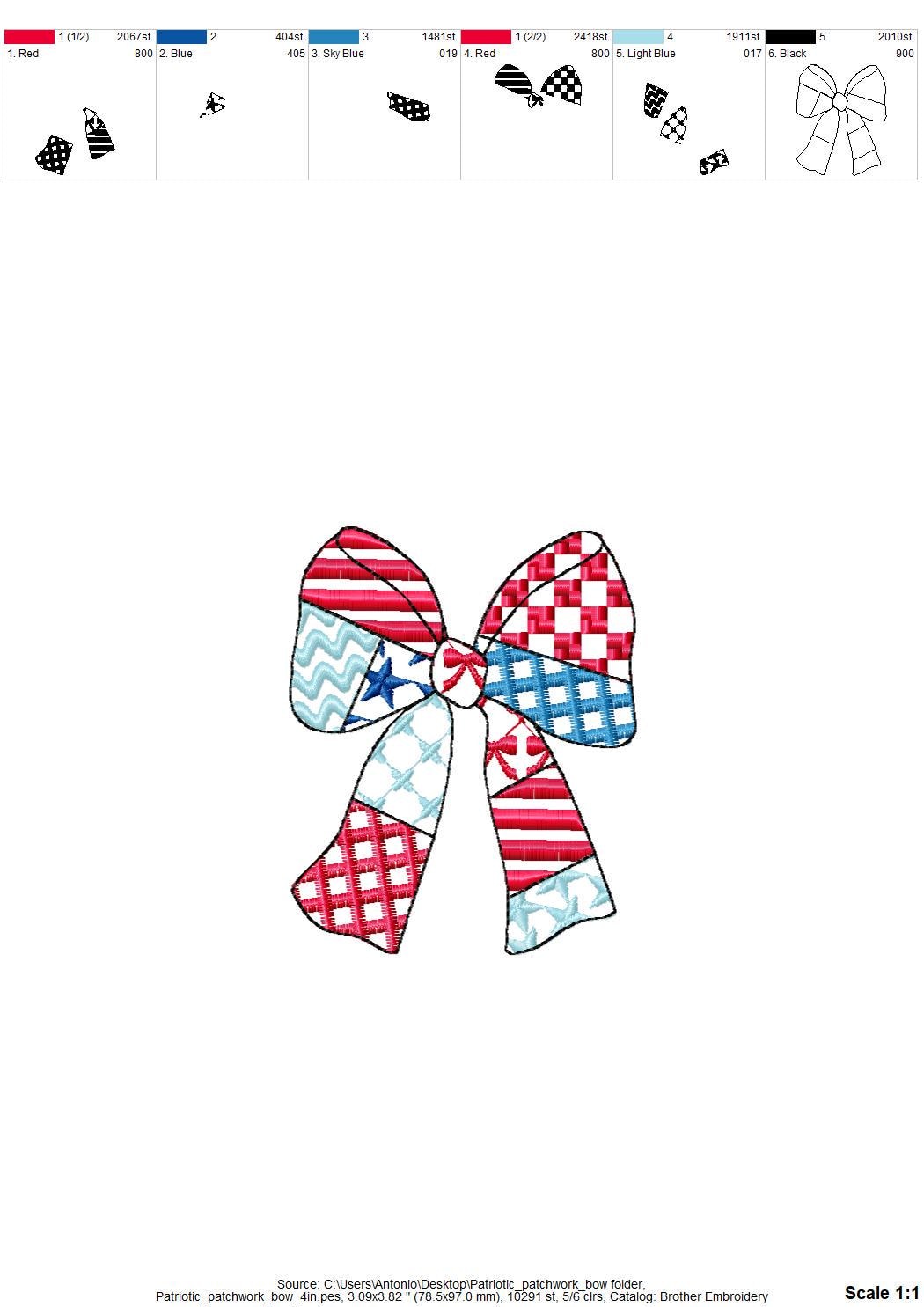 Patriotic Patchwork Bow
