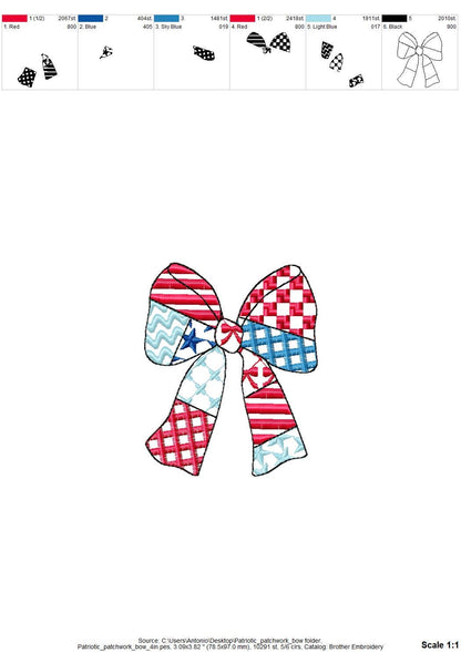 Patriotic Patchwork Bow