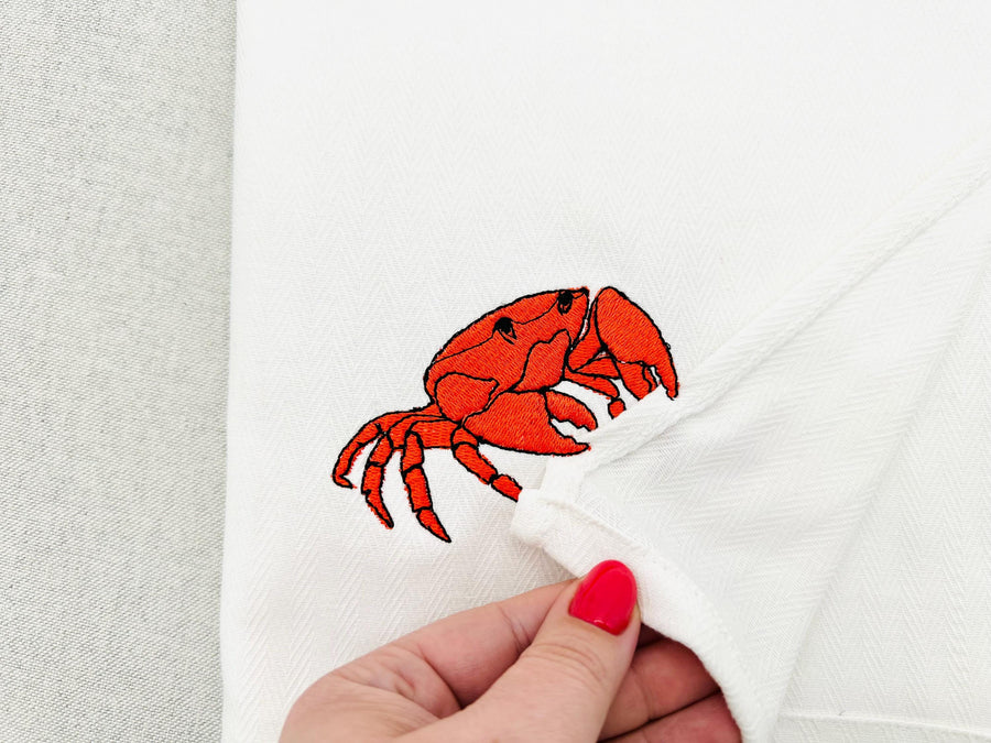 Playing Crab kitchen dish towel animal Thief machine embroidery designs ITH