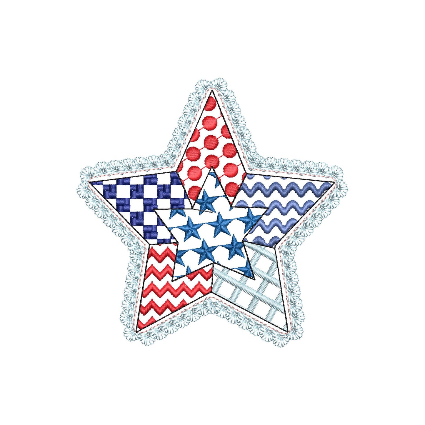 Patriotic Patchwork Star
