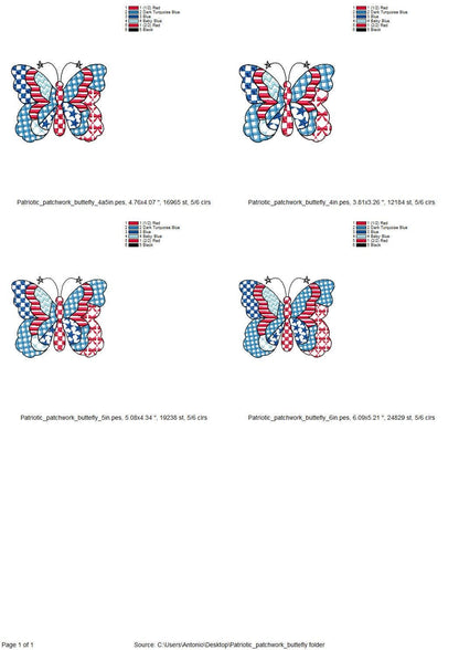 Patriotic Patchwork Butterfly