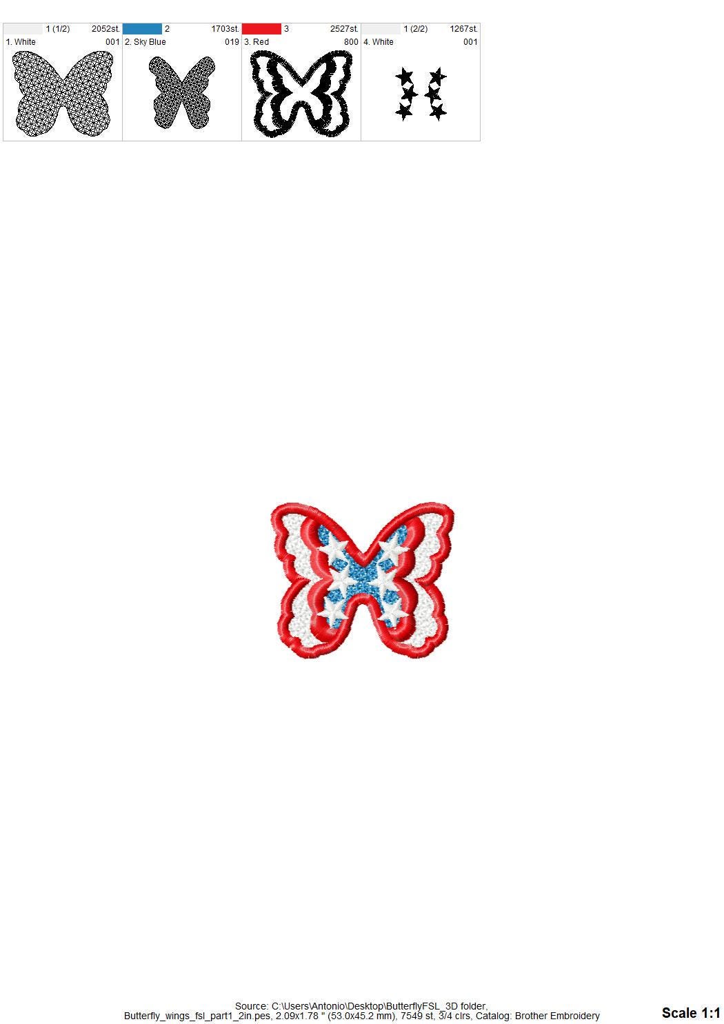 Patriotic Butterfly 3D