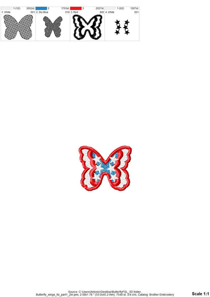 Patriotic Butterfly 3D