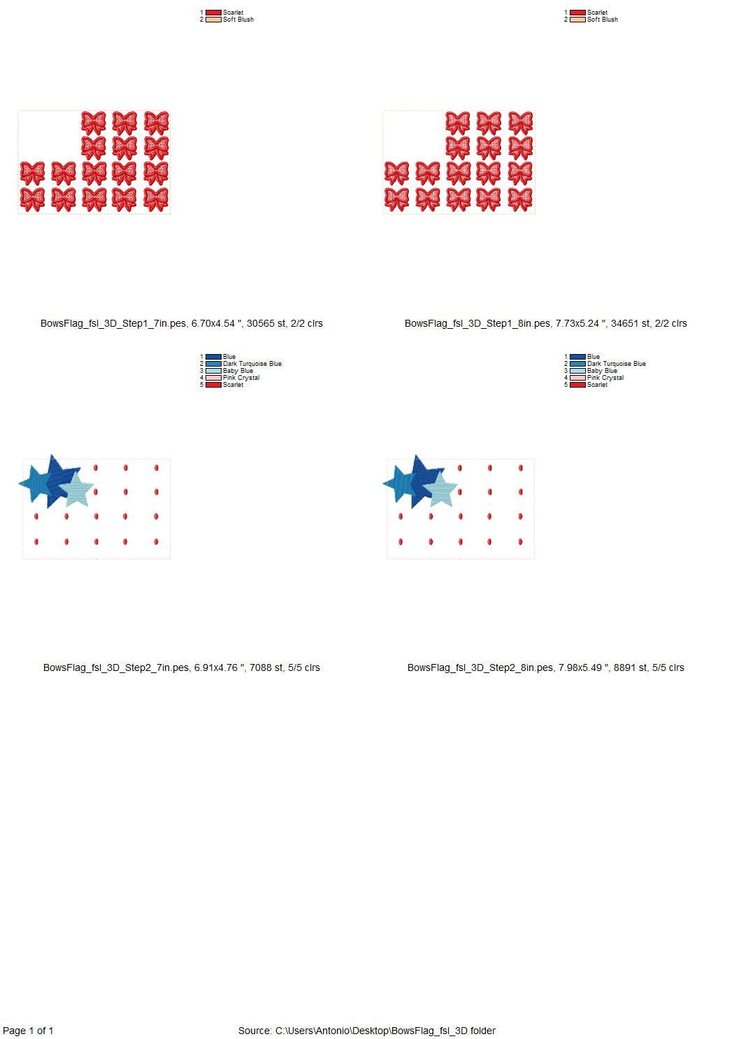 Patriotic Bow Flag 3D