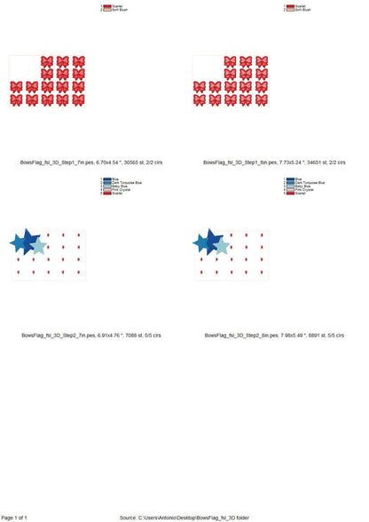 Patriotic Bow Flag 3D